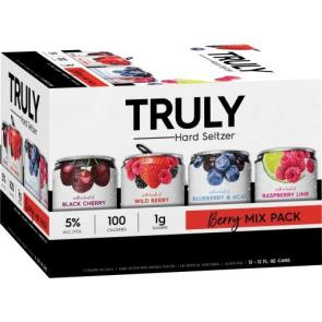 Truly Hard Seltzer - Berry Mix Pack Black Cherry, Wild Berry, Blueberry & Acai, Raspberry Lime (12 pack 12oz cans) (12 pack 12oz cans)